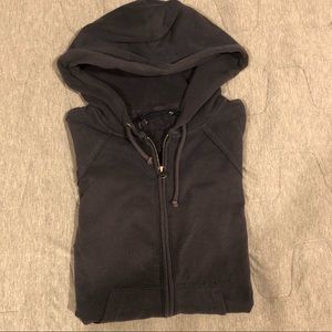 A&F Cropped Navy Blue Zip Up